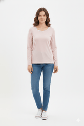 WOMENS NECK PRINT FULL SLEEVE T SHIRT - Smgarment's